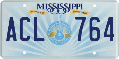 MS license plate ACL764