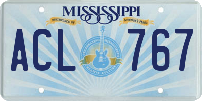 MS license plate ACL767