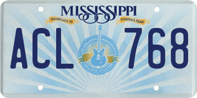 MS license plate ACL768