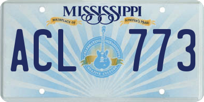 MS license plate ACL773