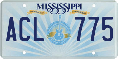 MS license plate ACL775