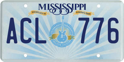 MS license plate ACL776