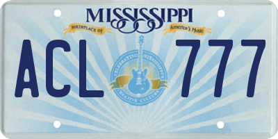 MS license plate ACL777