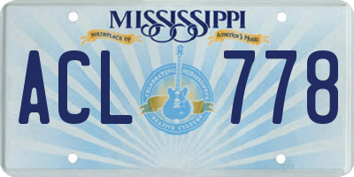 MS license plate ACL778