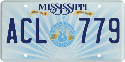 MS license plate ACL779