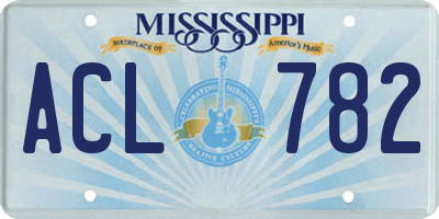 MS license plate ACL782