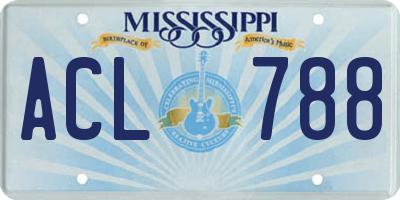 MS license plate ACL788