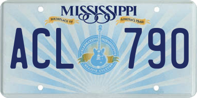 MS license plate ACL790