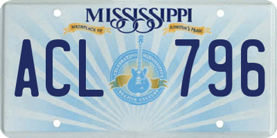 MS license plate ACL796
