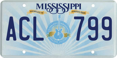 MS license plate ACL799