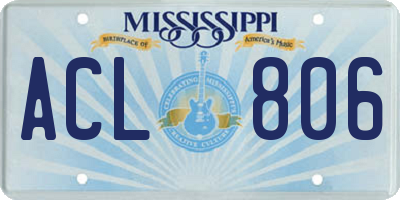 MS license plate ACL806
