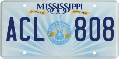 MS license plate ACL808