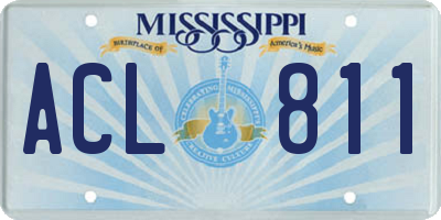 MS license plate ACL811