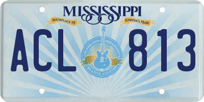 MS license plate ACL813