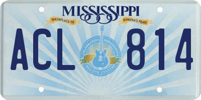 MS license plate ACL814