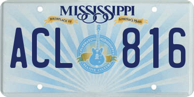 MS license plate ACL816