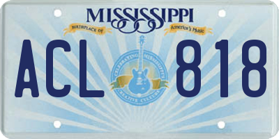 MS license plate ACL818