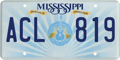 MS license plate ACL819