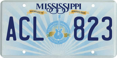 MS license plate ACL823