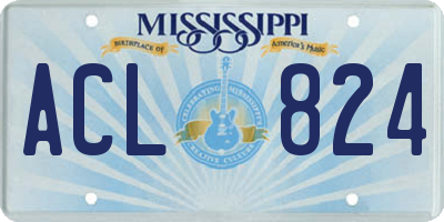 MS license plate ACL824