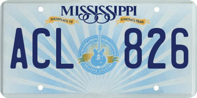MS license plate ACL826