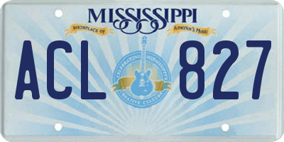 MS license plate ACL827
