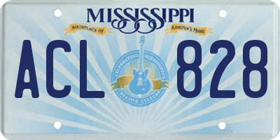 MS license plate ACL828