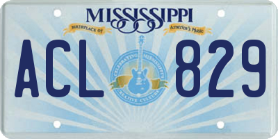 MS license plate ACL829