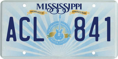 MS license plate ACL841