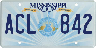 MS license plate ACL842