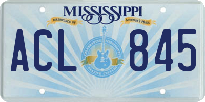 MS license plate ACL845