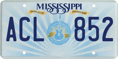 MS license plate ACL852