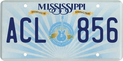 MS license plate ACL856
