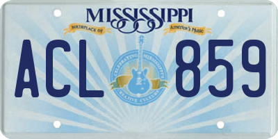 MS license plate ACL859