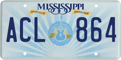 MS license plate ACL864