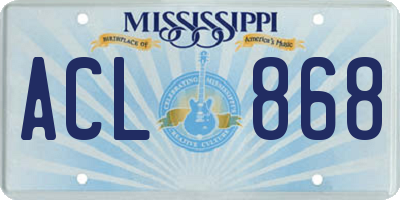 MS license plate ACL868