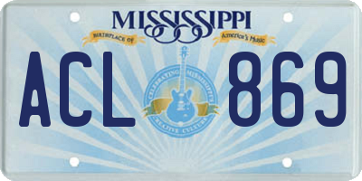 MS license plate ACL869