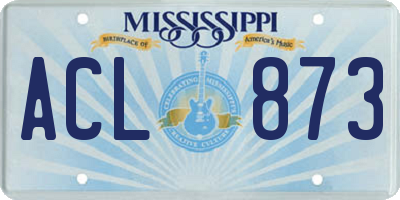 MS license plate ACL873