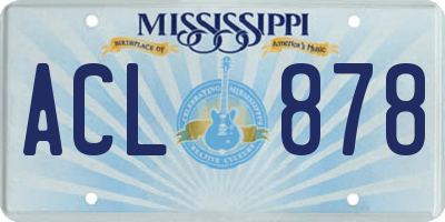 MS license plate ACL878