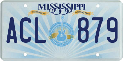 MS license plate ACL879