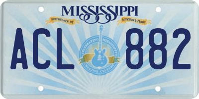 MS license plate ACL882