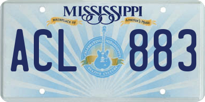 MS license plate ACL883