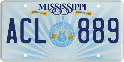 MS license plate ACL889