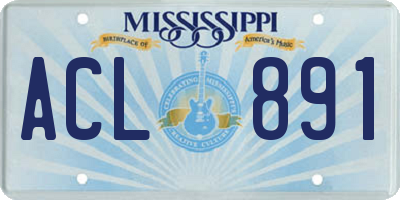 MS license plate ACL891