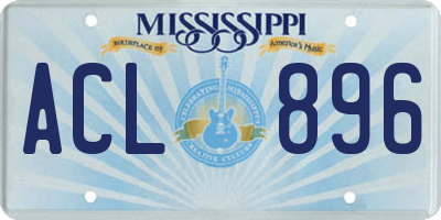 MS license plate ACL896