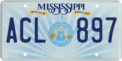 MS license plate ACL897