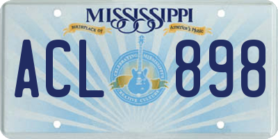 MS license plate ACL898