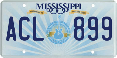 MS license plate ACL899