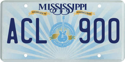 MS license plate ACL900
