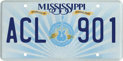MS license plate ACL901